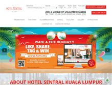 Tablet Screenshot of hotelsentral.com.my